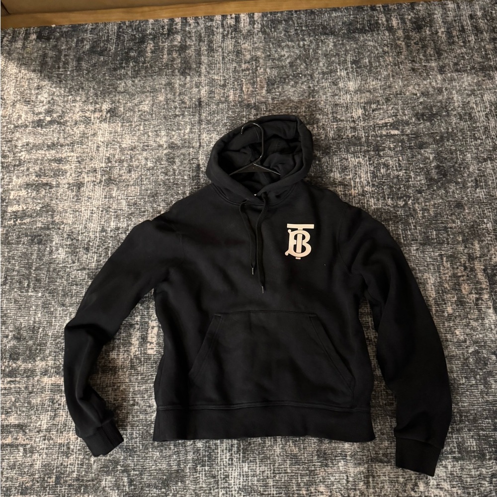Burberry Black Hoodie with Monogram
